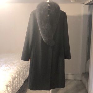 Marvin Richards 100% Lambswool Coat w/Fox Fur
